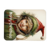 Kerstmeisje Custom 9 van 25 Magneet (Horizontaal)