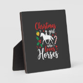 Kerstmeisje dat van paarden houdt fotoplaat (Voorkant)