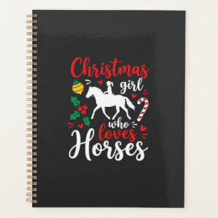 Kerstmeisje dat van paarden houdt planner