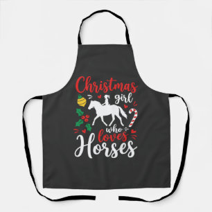 Kerstmeisje dat van paarden houdt schort