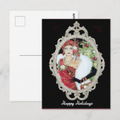 Kerstmeisje Dazzling Red & Gold Dress Briefkaart (Voorkant / Achterkant)