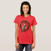 Kerstmeisje Elf op Wreatcute Holiday T-shirt (Voorkant volledig)