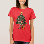 kerstmeisje Elf Tree Cadeau Cute T-shirt (Voorkant)