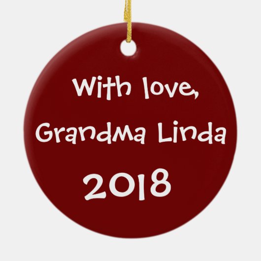 Kerstmeisje en Teddy Bear Holiday op persoonlijke  Keramisch Ornament (Achterkant)