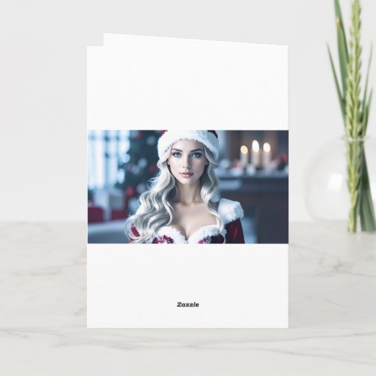 Kerstmeisje Feestdagen Kaart (Achterkant)