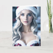 Kerstmeisje Feestdagen Kaart (Voorkant)