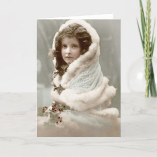 kerstmeisje feestdagen kaart