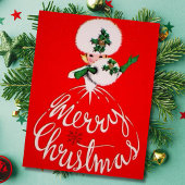  kerstmeisje feestdagenkaart