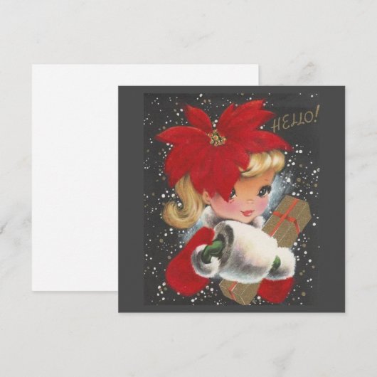  kerstmeisje feestdagenkaart (Voorkant / Achterkant)