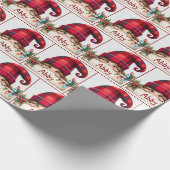 Kerstmeisje Gnome met aangepaste naam Cadeaupapier (Hoek)