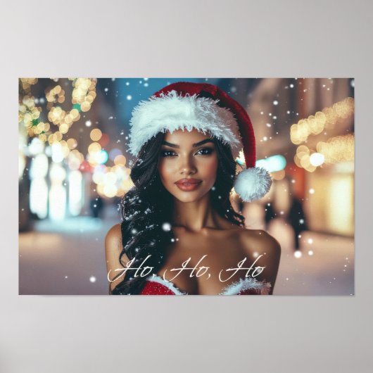 Kerstmeisje - Ho Ho Ho - Kerstmis Poster (Voorkant)