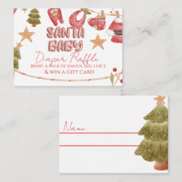 Kerstmeisje Jongens Vakantie Baby Shower   Informatiekaartje