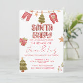 Kerstmeisje Jongens Vakantie Baby Shower Kaart (Staand voorkant)