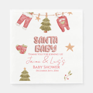 Kerstmeisje Jongens Vakantie Baby Shower Servet