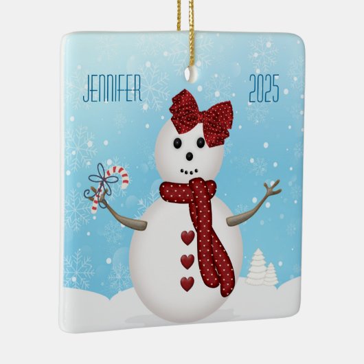 kerstmeisje keramisch ornament (Rechts)