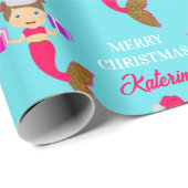 Kerstmeisje kerstman kerstman kerstman kerstman ke cadeaupapier (Rol Hoek)