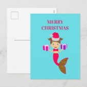 Kerstmeisje kerstman kerstman kerstman kerstman ke feestdagenkaart (Voorkant / Achterkant)