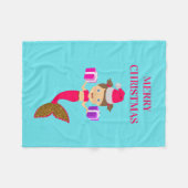 Kerstmeisje kerstman kerstman kerstman kerstman ke fleece deken (Voorkant (Horizontaal))