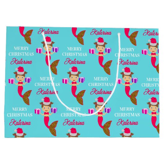 Kerstmeisje kerstman kerstman kerstman kerstman ke groot cadeauzakje (Achterkant)