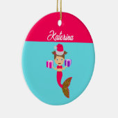 Kerstmeisje kerstman kerstman kerstman kerstman ke keramisch ornament (Rechts)