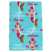 Kerstmeisje kerstman kerstman kerstman kerstman ke medium cadeauzakje (Achterkant)