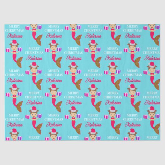 Kerstmeisje kerstman kerstman kerstman kerstman ke tissuepapier (Voorkant)