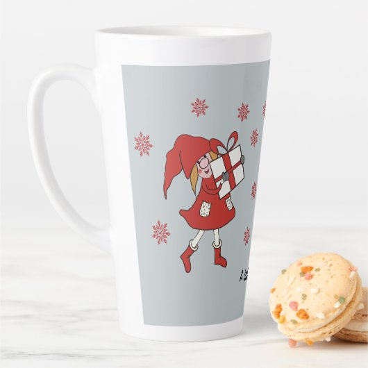 Kerstmeisje Latte Mok (In situ)