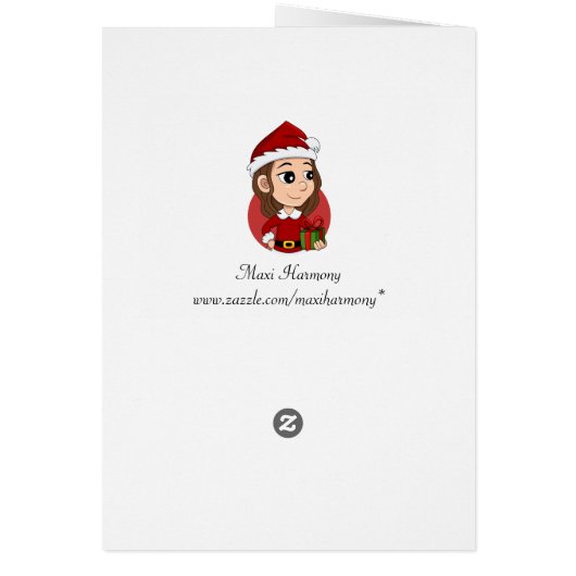 kerstmeisje met bruin haar haar (Achterkant)