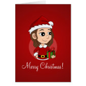 kerstmeisje met bruin haar haar (Voorkant)