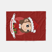 kerstmeisje met bruin haar haar fleece deken (Voorkant (Horizontaal))