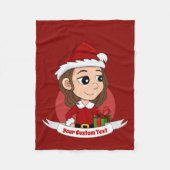 kerstmeisje met bruin haar haar fleece deken (Voorkant)
