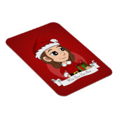 kerstmeisje met bruin haar haar magneet (Rechterzijde)