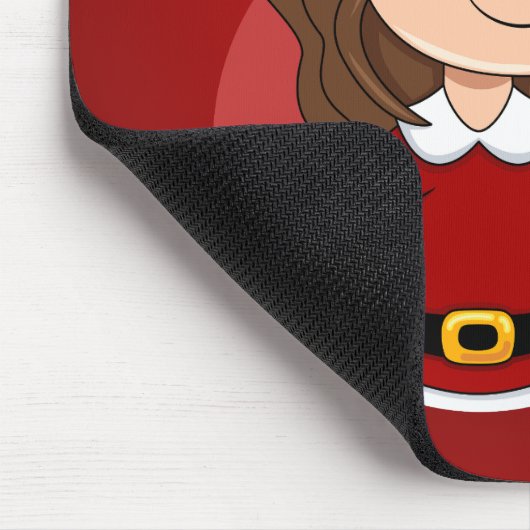 kerstmeisje met bruin haar haar muismat (Hoek)