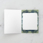 kerstmeisje met Drink en bomen Feestdagen Kaart (Binnen)