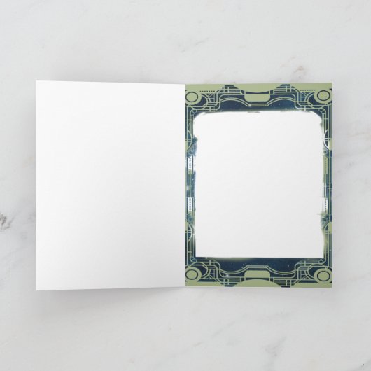 kerstmeisje met Drink en bomen Feestdagen Kaart (Binnen)