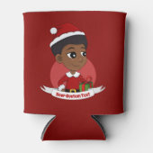 Kerstmeisje met een Afro-cartoon Blikjeskoeler (Voorkant)