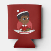 Kerstmeisje met een Afro-cartoon Blikjeskoeler (Achterkant)