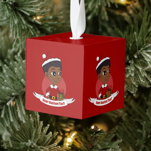 Kerstmeisje met een Afro-cartoon Decoratie (Boom)