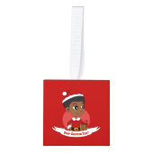 Kerstmeisje met een Afro-cartoon Decoratie (Voorkant)