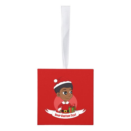 Kerstmeisje met een Afro-cartoon Decoratie (Rechts)