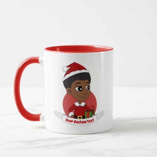 Kerstmeisje met een Afro-cartoon Mok (Links)