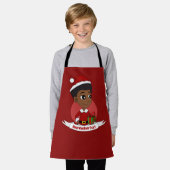 Kerstmeisje met een Afro-cartoon Schort (Gedragen)