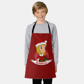 Kerstmeisje met een cadeau - cartoon schort (Gedragen)