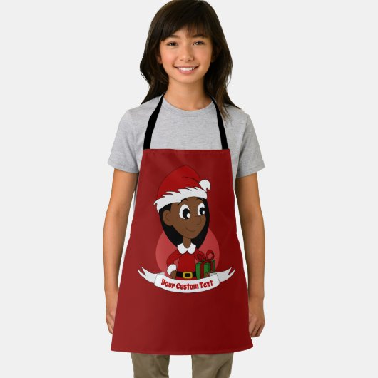 Kerstmeisje met een rood pet - cartoon schort (Insitu)