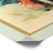 kerstmeisje met Holly Wreaths Poster (Hoek)