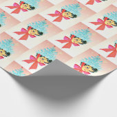 Kerstmeisje met kerstbomen als Pet Cadeaupapier (Hoek)