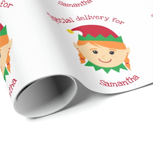 Kerstmeisje met speciale bezorging kinder kinderen cadeaupapier (Rol Hoek)