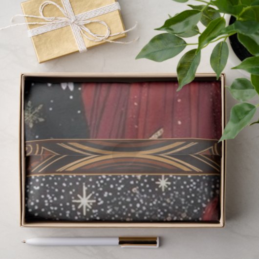 Kerstmeisje met Star-Drenched Night Sky Tissuepapier (Geschenk)