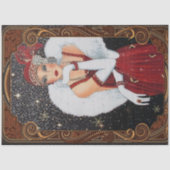 Kerstmeisje met Star-Drenched Night Sky Tissuepapier (Voorkant)