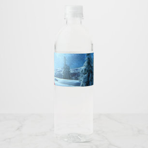 Kerstmeisje op de vlucht waterfles etiket